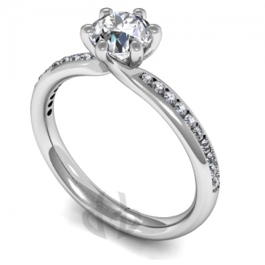 Engagement Ring with Shoulder Stones (TBC876) - GIA Certificate